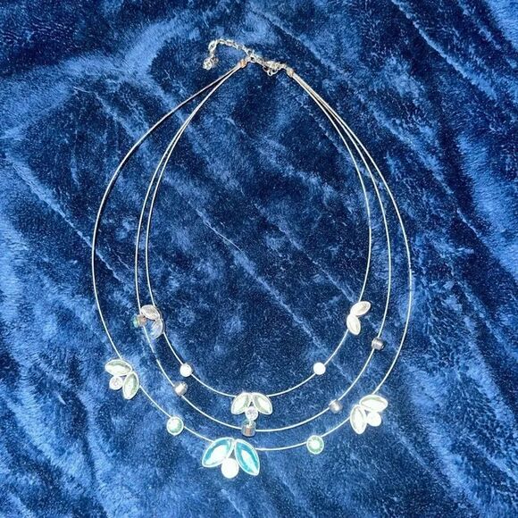 Napier woman’s  blue stone triple strand necklace - Picture 1 of 4